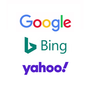 Google logo, bing logo, yahoo logo