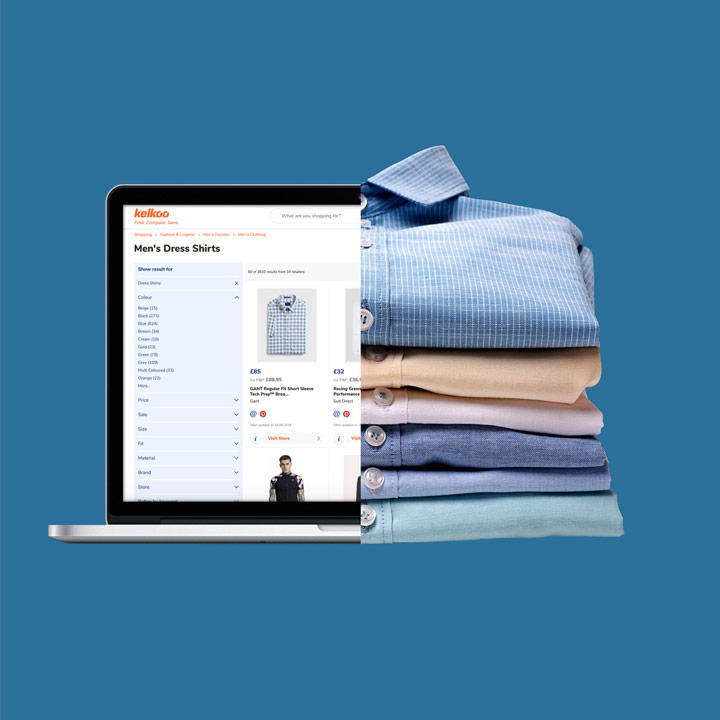 Comparison shopping for shirts online with Kelkoo Group